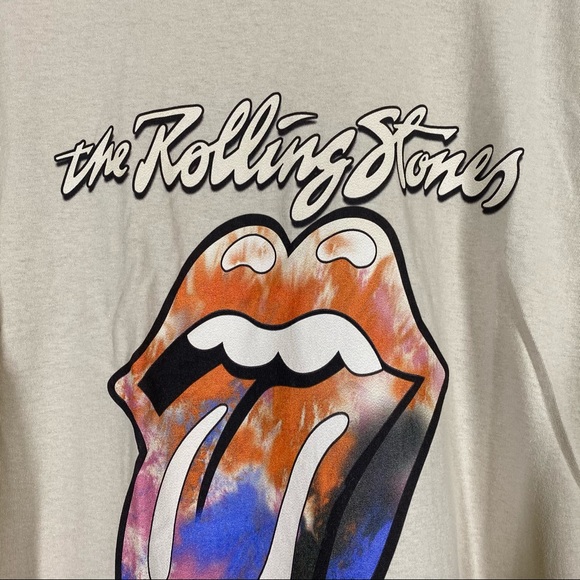 ROLLING STONES Tie Dye Retro Vintage Band Tee Plus - Picture 2 of 4